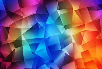 Dark Multicolor vector shining triangular backdrop.