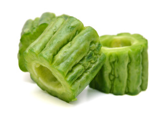 Bitter melon on white background