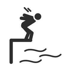 extreme sport jumping from trampoline active lifestyle silhouette icon design