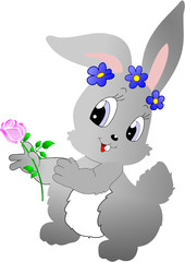 BUNNY WITH A ROSE