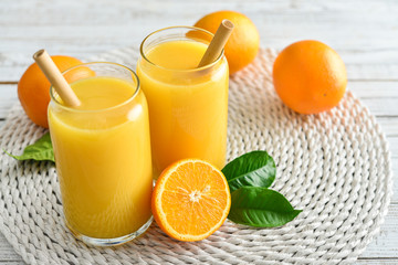 Two Glasses of Fresh Orange Juice