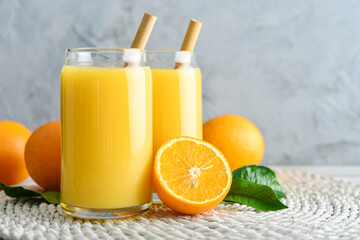 Two Glasses of Fresh Orange Juice