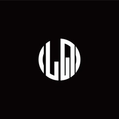 initial L Q letter with circle style logo template vector