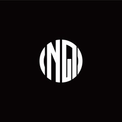 initial N Q letter with circle style logo template vector