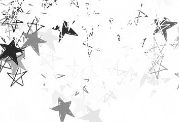 Light Gray vector backdrop with small and big stars.