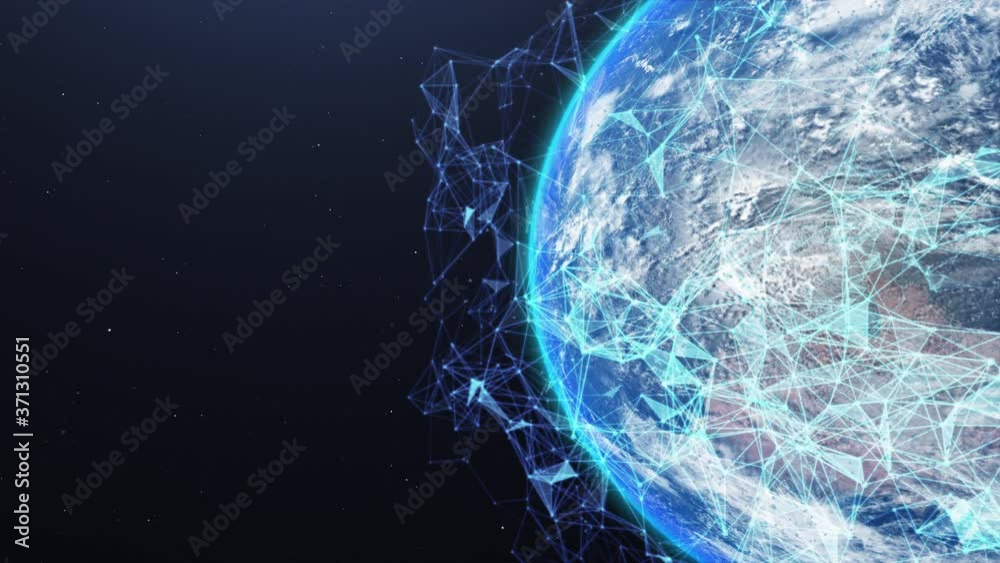 Wall mural an abstract networking concept. global digital connections. elements of this image furnished by nasa