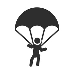 extreme sport paraglider active lifestyle silhouette icon design