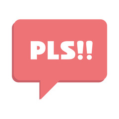 slang bubbles, pls expression over white background, flat icon design