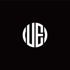 initial U E letter with circle style logo template vector © diva
