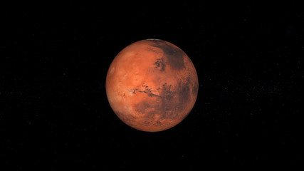 Obraz premium Mars in space. Photo realistic 3D render.