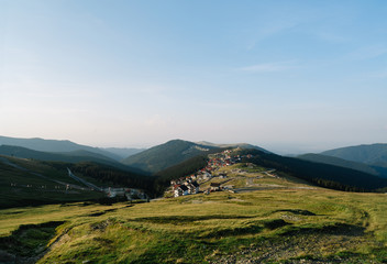mountain landscape in summer morning