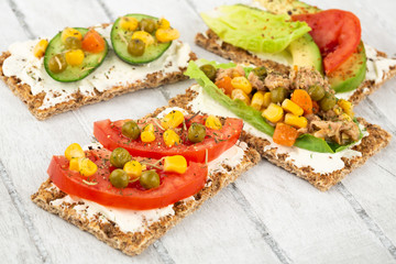 Sandwiches with vegetables