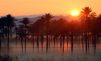 sunset over the river