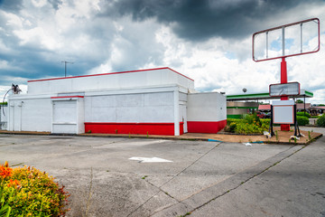 Boarded Up Fast Food Store After Pandemic