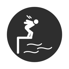 extreme sport jumping from trampoline active lifestyle block and flat icon