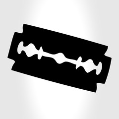 Razor blade - black vector icon