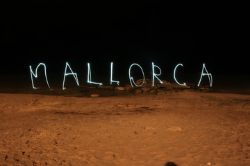 Mallorca - Ligthpainting at the beach - Spain vacation