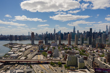 Aerial view of Manhattan from Long Island city
