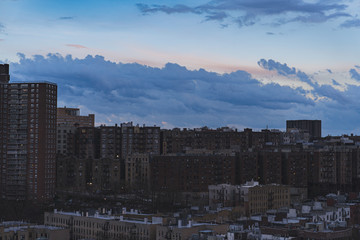 New York residential buildings with clouds