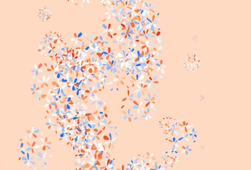 Light Blue, Red vector template with chaotic shapes.