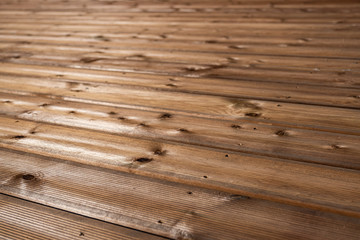 Wooden boards are painted with natural oil, wax or mastic. Fine natural solid valuable floor.