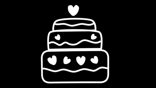Stop Motion Wedding Cake in a hand drawn style.