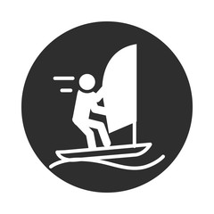 extreme sport sailing competition active lifestyle block and flat icon