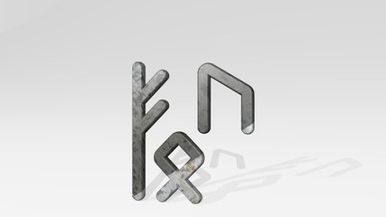HISTORY CAVEMAN SYMBOLS 3D icon standing on the floor - 3D illustration for architecture and ancient