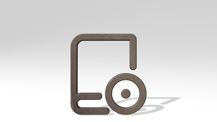BOOK TARGET 3D icon standing on the floor - 3D illustration for background and design