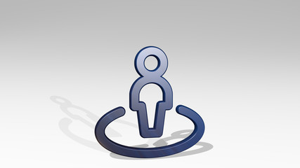 LOCATION USER 3D icon standing on the floor - 3D illustration for map and background