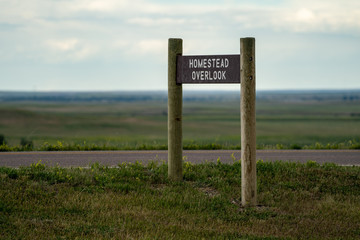 Homestead Overlook in Badlands National Park South Dakota on an overcast day