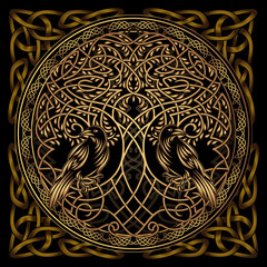 Fototapeta premium Odin's Celtic Raven