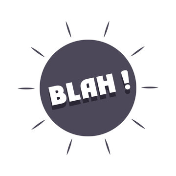 slang bubbles black blah expression, over white background, flat icon design