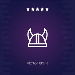 Obraz premium viking helmet vector icon modern illustration