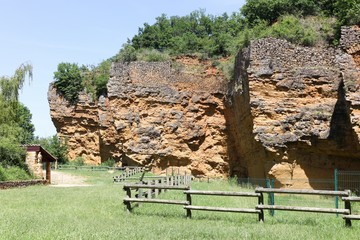 The quarries of Oncin or of Glay in the village of St-Germain sur l'Arbresle, Beaujolais, France