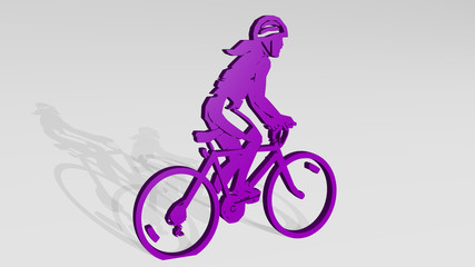 GIRL 3D icon casting shadow - 3D illustration for beautiful and background