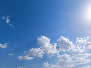 Beautiful blue Sky  White clouds  Panoramic scene view Cloudy - nature background