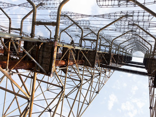 Large antenna field. Soviet radar system 