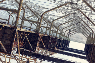 Large antenna field. Soviet radar system 