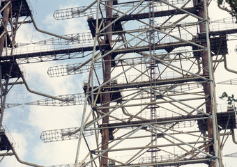 Large antenna field. Soviet radar system 