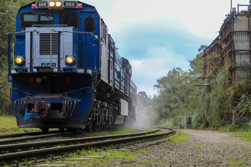 train on the railway station