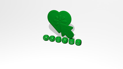 Fototapeta premium rating 3D icon over cubic letters - 3D illustration for concept and business