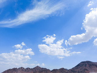 Beautiful blue Sky  White clouds  Panoramic scene view Cloudy - nature background