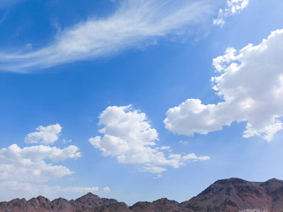 Beautiful blue Sky  White clouds  Panoramic scene view Cloudy - nature background