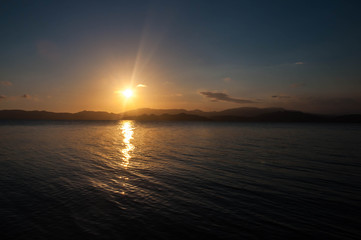 sunset over the lagoon