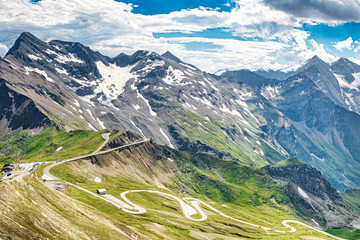 Blick auf das Fuscher Törl und Großglockner von der Edelweißspitze,...