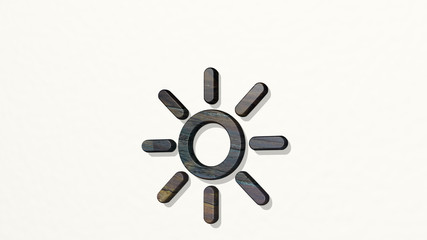 Obraz premium light mode sunny 3D icon on the wall - 3D illustration for background and abstract