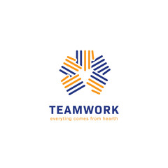 stripe hand teamwork together logo icon symbol vector