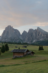 Obraz premium Alpe di Siusi at sunrise, South Tyrol, Italy