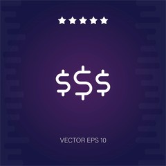 dollar symbol vector icon modern illustration